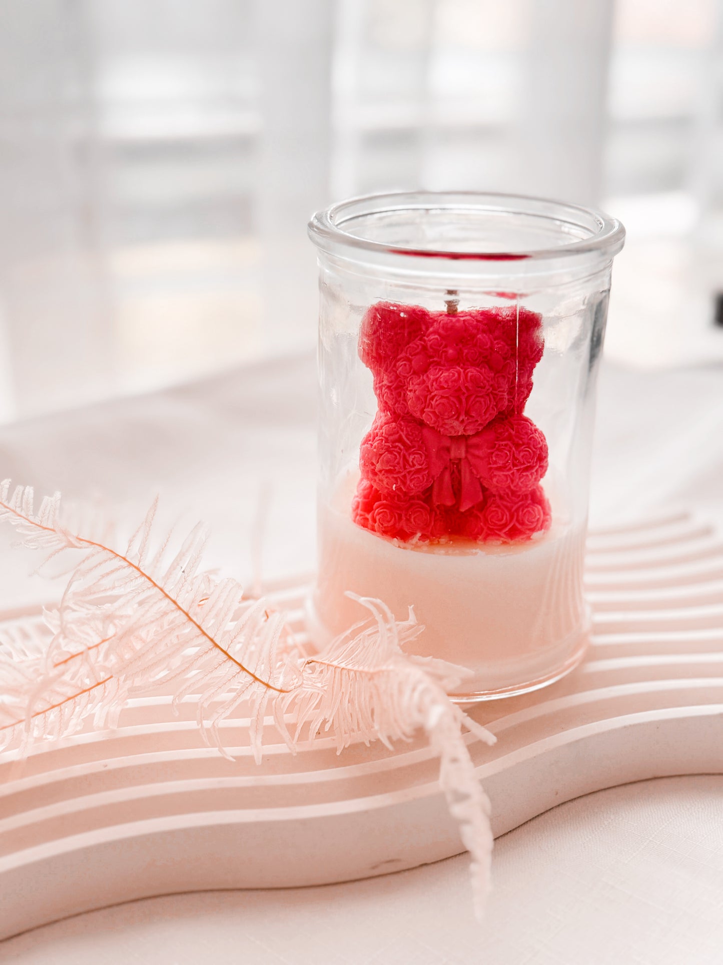 Rose Bear Candle in a jar